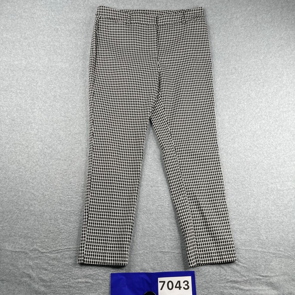 Worthington Slim Ankle Pants Casual Black White Check Womens Size 6